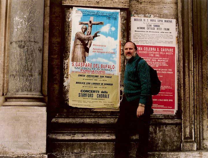 Bill in front of Rome poster