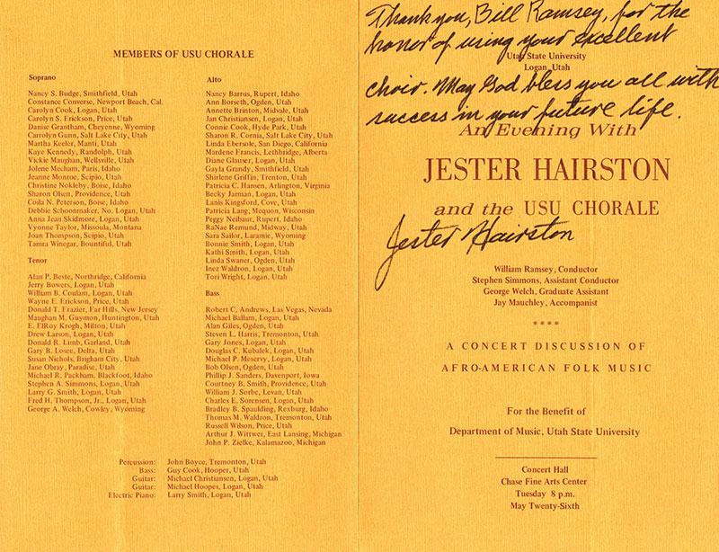 Jester Hairston Program 1