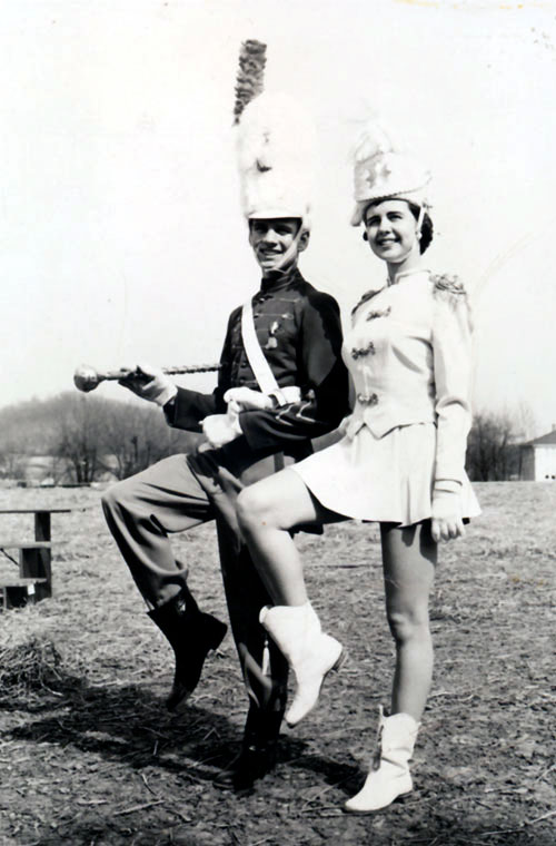 Bill as Drum Major with Judy Ruffner